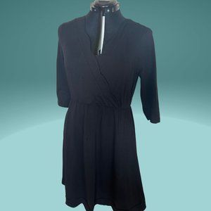 ASOS Maternity NURSING Scallop Wrap Skater Dress - Black / US 10